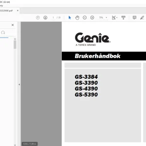 Genie lift GS-3384 GS-3390 GS-4390 GS-5390 Brukerhåndbok - PDF DOWNLOAD