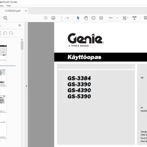 Genie lift GS-3384 GS-3390 GS-4390 GS-5390 Käyttöopas 1278050