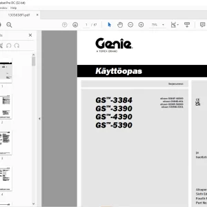 Genie lift GS-3384 GS-3390 GS-4390 GS-5390 Käyttöopas
