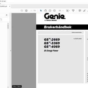 Genie lift GS™-2669 GS™-3369 GS™-4069 Bi-Energy Power Brukerhåndbok