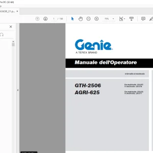 Genie lift GTH-2506 AGRI-625 Manuale dell'Operatore 57.0009.0438 PDF