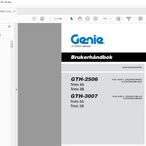 Genie lift GTH-2506 GTH-3007 Brukerhåndbok  57.0009.0644