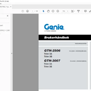 Genie lift GTH-2506 Trinn 3A Trinn 3B GTH-3007 Trinn 3A Trinn 3B Brukerhåndbok