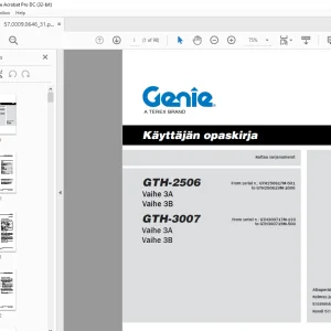 Genie lift GTH-2506 GTH-3007 Käyttäjän opaskirja - PDF DOWNLOAD