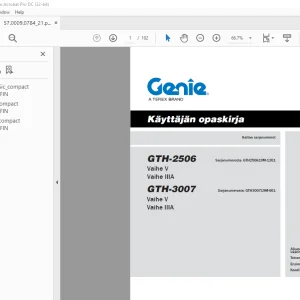 Genie lift GTH-2506 GTH-3007 Käyttäjän opaskirja 57.0009.0784 PDF