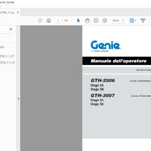 Genie lift GTH-2506 GTH-3007 Manuale dell’operatore  - PDF DOWNLOAD (Italian)