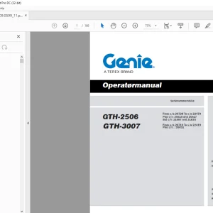 Genie lift GTH-2506 GTH-3007 Operatørmanual  - PDF DOWNLOAD