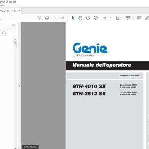 Genie lift GTH-4010 SX GTH-3512 SX Manuale dell1operatore 57.0009.0469
