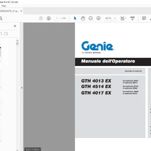 Genie lift GTH 4013 EX GTH 4514 EX GTH 4017 EX Manuale dellOperatore PDF