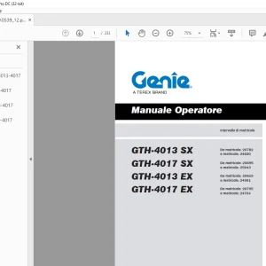Genie Lift GTH-4013/4017 SX & EX Manuale Operatore PDF