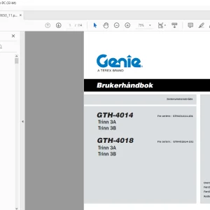 Genie lift GTH-4014 GTH-4018 Brukerhåndbok - PDF DOWNLOAD