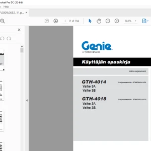 Genie lift GTH-4014 GTH-4018 Käyttäjän opaskirja 57.0009.0652 - PDF DOWNLOAD