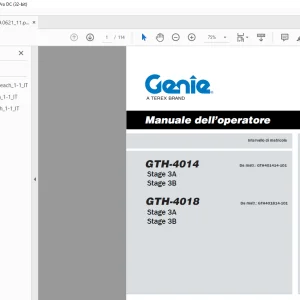 Genie lift GTH-4014 GTH-4018 Manuale dell’operatore 57.0009.0621