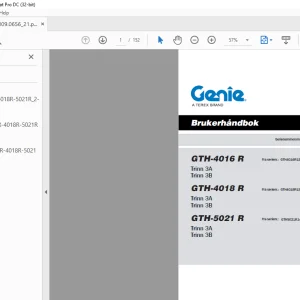 Genie lift GTH-4016 R GTH-4018 R GTH-5021 R Brukerhåndbok