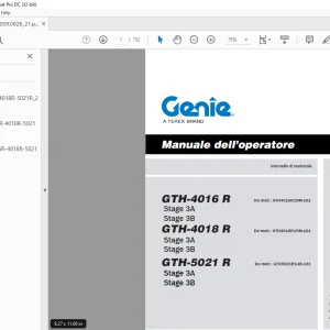 Genie lift GTH-4016 R GTH-4018 R GTH-5021 R Manuale dell’operatore