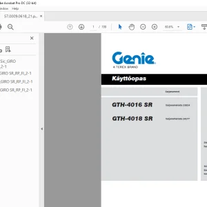 Genie lift GTH-4016 SR GTH-4018 SR Käyttöopas - PDF DOWNLOAD