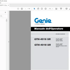 Genie Lift GTH-4016 SR GTH-4018 SR Manuale dell'operatore PDF