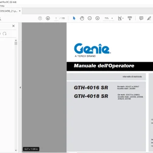 Genie lift GTH-4016 SR GTH-4018 SR Manuale dell'Operatore 57.0009.0498