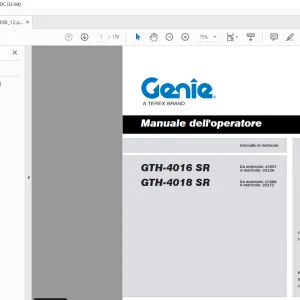 Genie lift GTH-4016 SR GTH-4018 SR Manuale dell'operatore
