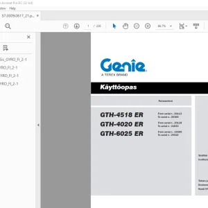 Genie lift GTH-4518 ER GTH-4020 ER GTH-6025 ER Käyttöopas - PDF DOWNLOAD