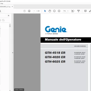 Genie lift GTH-4518 ER GTH-4020 ER GTH-6025 ER Manuale dell'Operatore