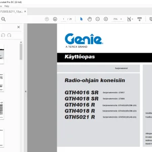 Genie lift GTH4016 SR GTH4018 SR GTH4016 R GTH4018 R GTH5021 R Käyttöopas