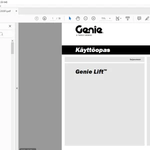 Genie lift Käyttöopas 1314200 - PDF DOWNLOAD (Finnish)