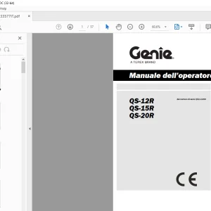 Genie lift QS-12R QS-15R QS-20R Manuale dell’operatore 133577 PDF