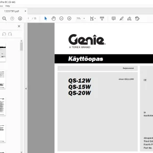 Genie lift QS-12W QS-15W QS-20W Käyttöopas 133579 PDF