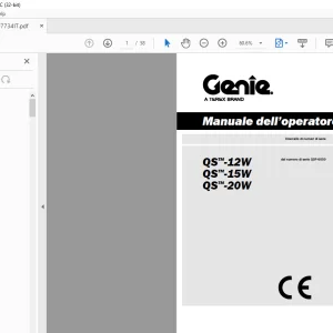 Genie lift QS-12W QS-15W QS-20W Manuale dell’operatore 1297734