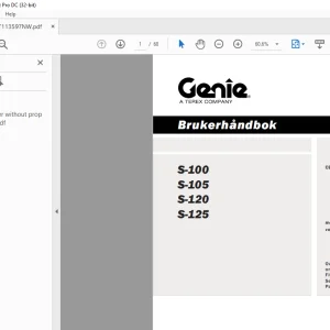 Genie lift S-100 S-105 S-120 S-125 Brukerhåndbok 113597  - PDF DOWNLOAD (Norwegian)