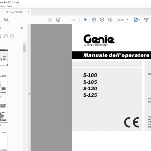 Genie lift S-100 S-105 S-120 S-125 Manuale dell’operatore 113597