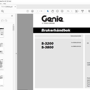 Genie lift S-3200 S-3800 Brukerhåndbok T111109 - PDF DOWNLOAD (Norwegian)