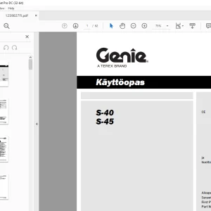 Genie lift S-40 S-45 Käyttöopas 1259837 - PDF DOWNLOAD