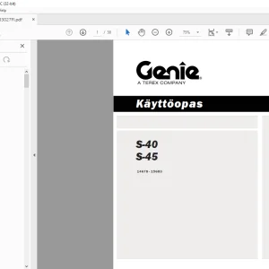 Genie lift S-40 S-45 Käyttöopas 133027 - PDF DOWNLOAD