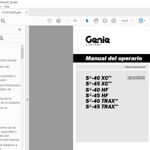 Genie lift S-40 XC S-45 XC S-40 HF S-45 HF S-40 TRAX S-45 TRAX Manual del operario