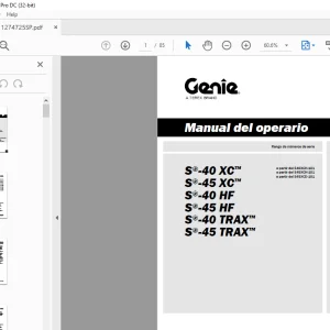 Genie lift S-40 XC S-45 XC S-40 HF S-45 HF S-40 TRAX S-45 TRAX Manual del operario PDF