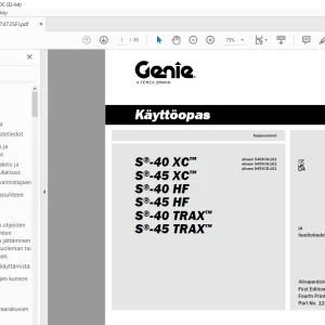 Genie lift S-40 XC S-45 XC S-40 HF S-45 HF S-40 TRAX™ S-45 TRAX Käyttöopas