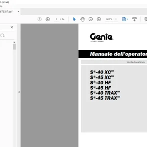 Genie lift S-40 XCCE S-45 XC S-40 HF S-45 HF S-40 TRAX S-45 TRAX Manuale dell’operatore