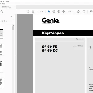 Genie lift S-60 FE S-60 DC Käyttöopas 1299606 - PDF DOWNLOAD