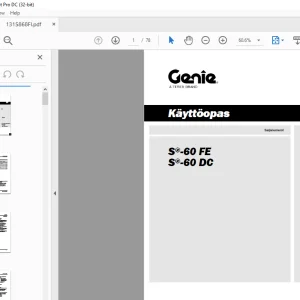 Genie lift S-60 FE S-60 DC Käyttöopas 1315868 - PDF DOWNLOAD