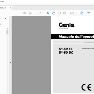 Genie lift S-60 FE S-60 DC Manuale dell’operatore 1299606  PDF