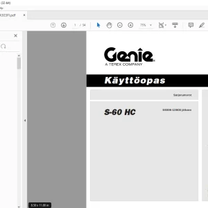 Genie lift S-60 HC Käyttöopas 114303  - PDF DOWNLOAD