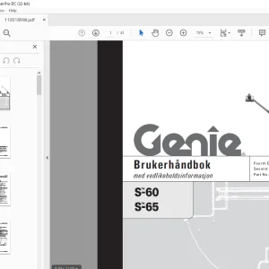 Genie lift S-60 S-65 Brukerhåndbok 110018 - PDF DOWNLOAD (Norwegian)