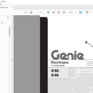 Genie lift S-60 S-65 Käyttöopas 110018  - PDF DOWNLOAD