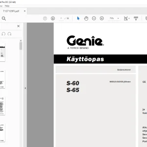 Genie lift S-60 S-65 Käyttöopas T107109 - PDF DOWNLOAD (Finnish)