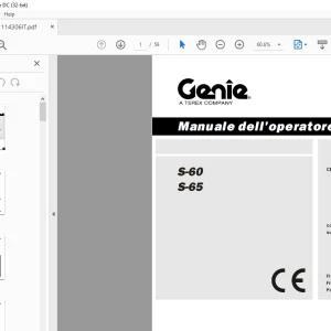Genie lift S-60 S-65 Manuale dell’operatore 114306 - PDF DOWNLOAD (Italian)
