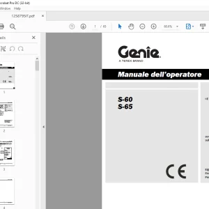 Genie lift S-60 S-65 Manuale dell’operatore 1258795 - PDF DOWNLOAD (Italian)