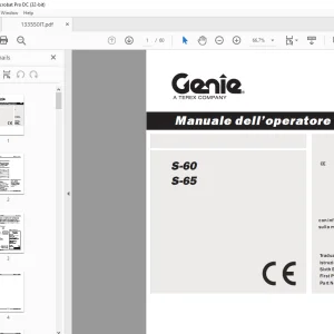 Genie lift S-60 S-65 Manuale dell’operatore 133550 - PDF DOWNLOAD (Italian)