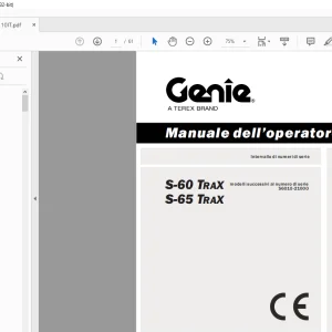Genie lift S-60 TRAX S-65 TRAX Manuale dell’operatore 107110
